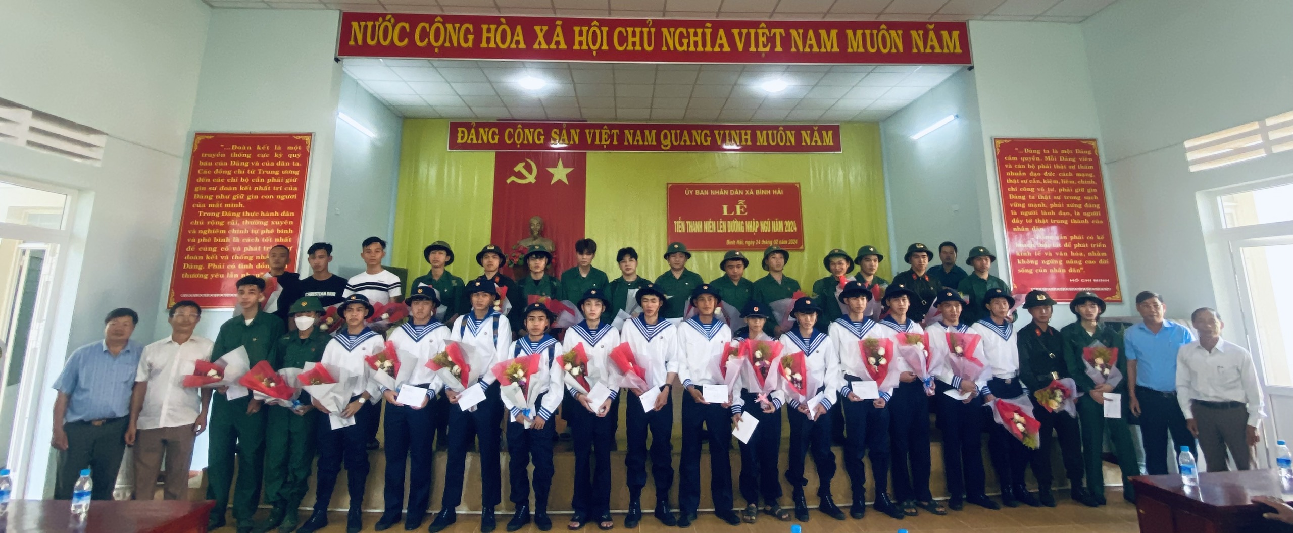 UBND xã Bình Hải tổ chức Lễ Tiễn Thanh niên lên đường nhập ngũ năm 2024